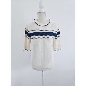 Molli Cream and Navy Sweater